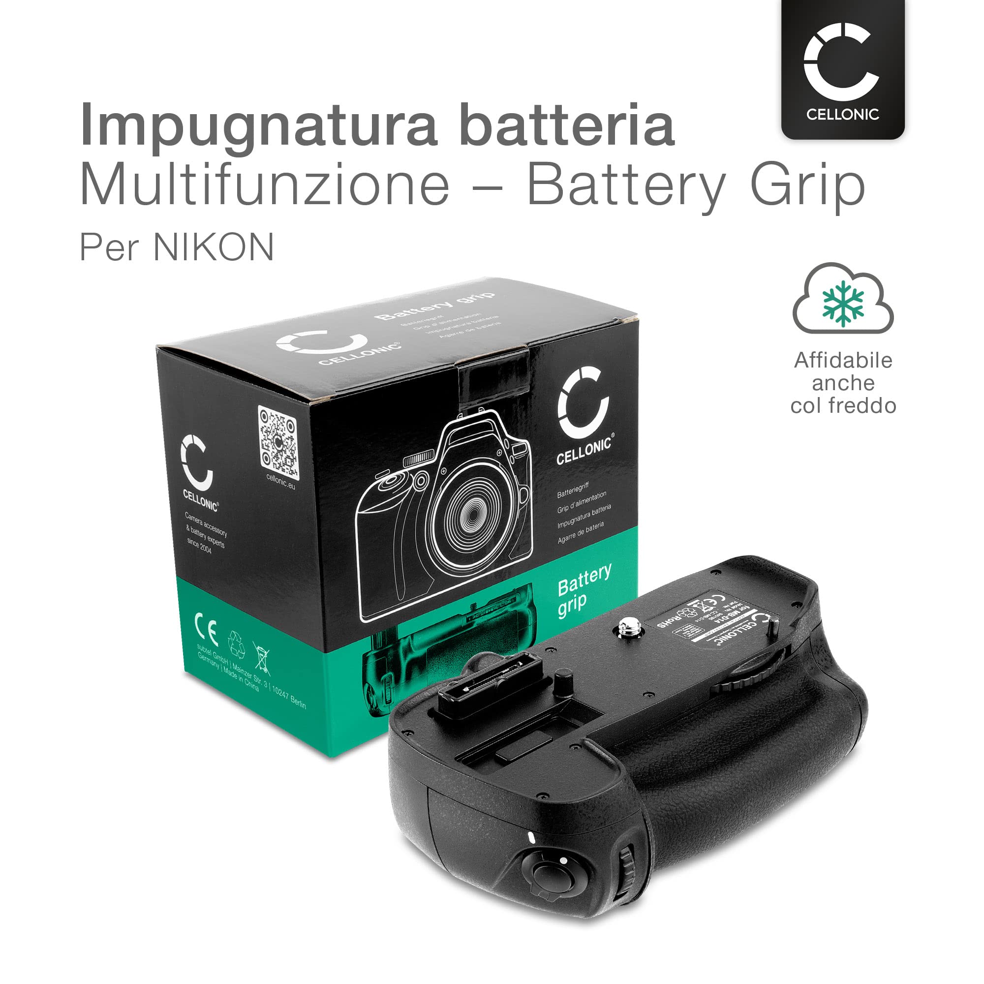 CELLONIC Impugnatura Batteria Compatibile con Nikon D610, D600, MB-D14