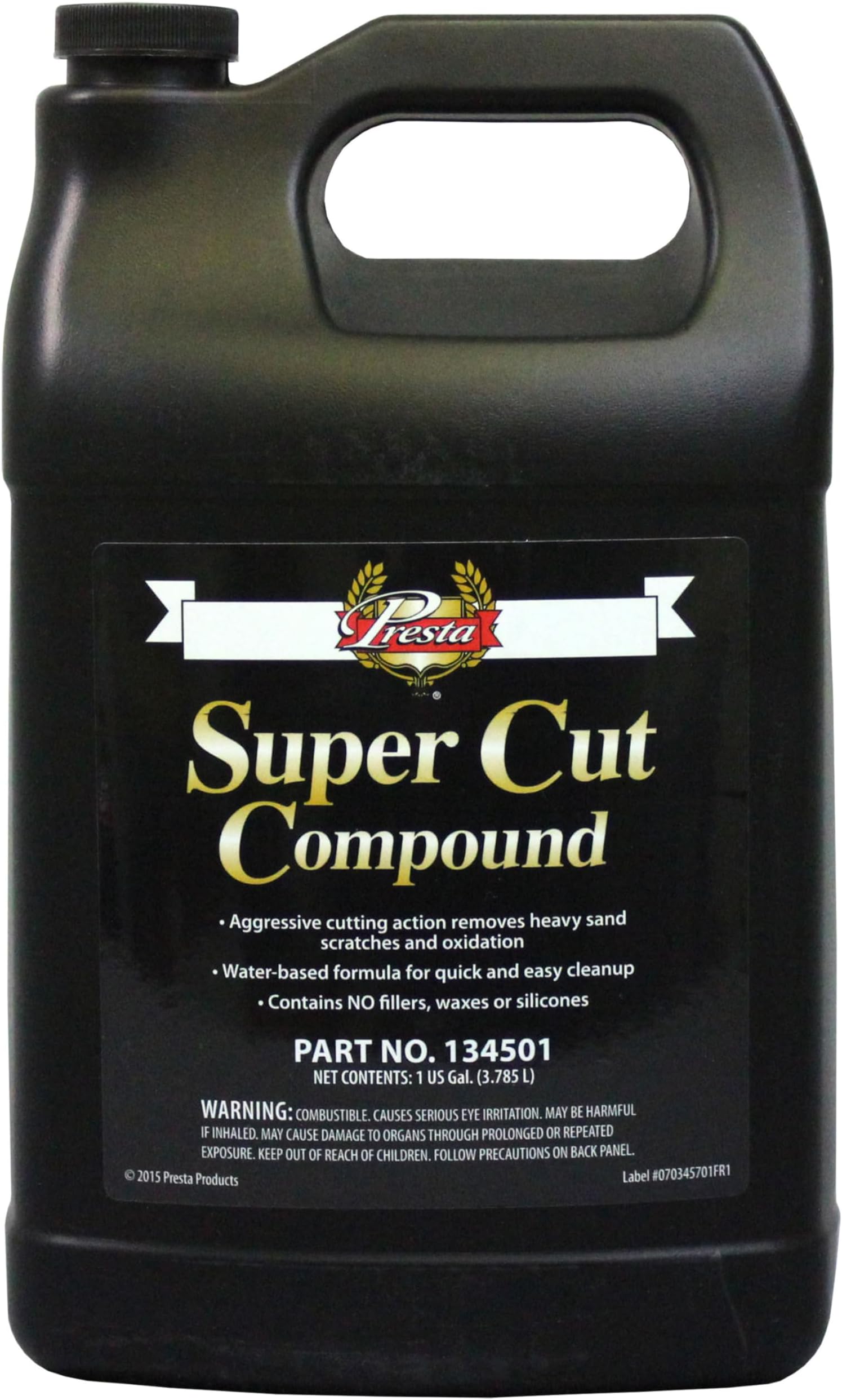 Presta 134501 Super Cut Compound for Removing P800 Grit, Heavy Sand Scratches and Oxidation - 1 Gallon