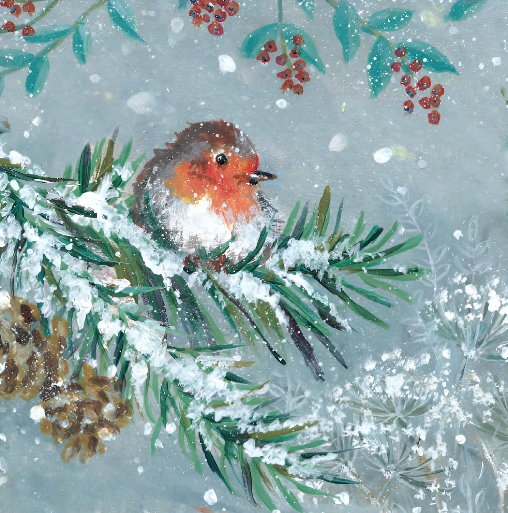 Noel Tatt Charity Christmas Card Pack of 10-2 Robin Snowy Garden Designs - Christmas Card Multipack - In Aid of UK Charities - Image 2