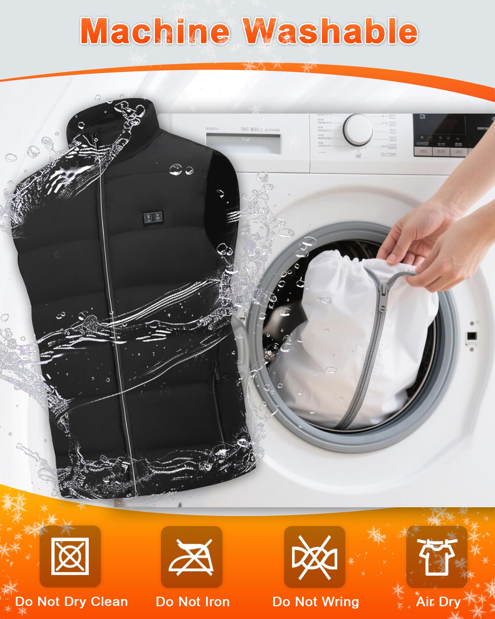 Gilet chauffant électrique pour homme : gilet chauffant USB léger et chaud avec 15 zones de chauffage – Gilet d'hiver intelligent pour femme, pour randonnée, ski (pas de batterie)