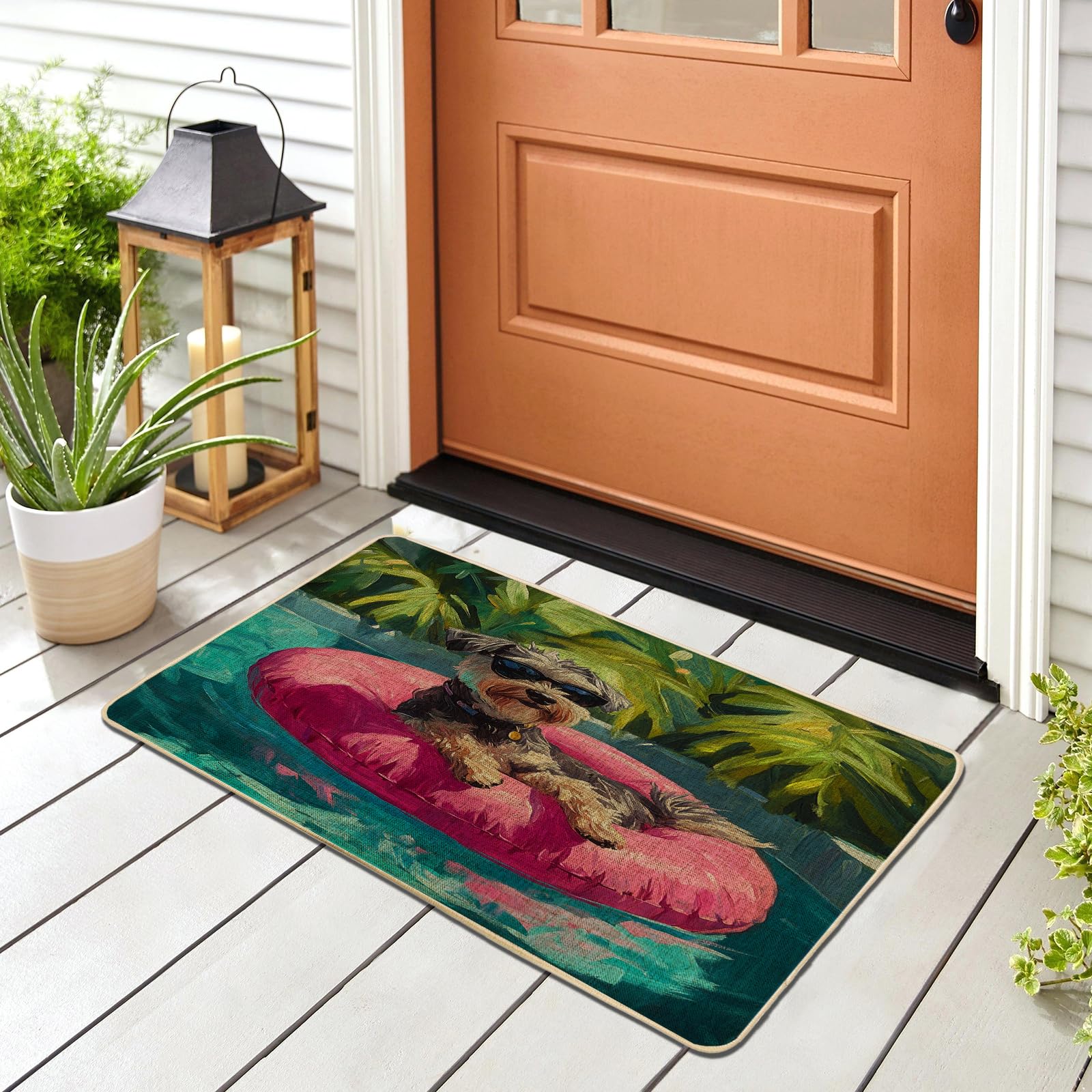 Paillasson noir extérieur abrité tapis anti saleté ultra fin pour entrées à seuil bas