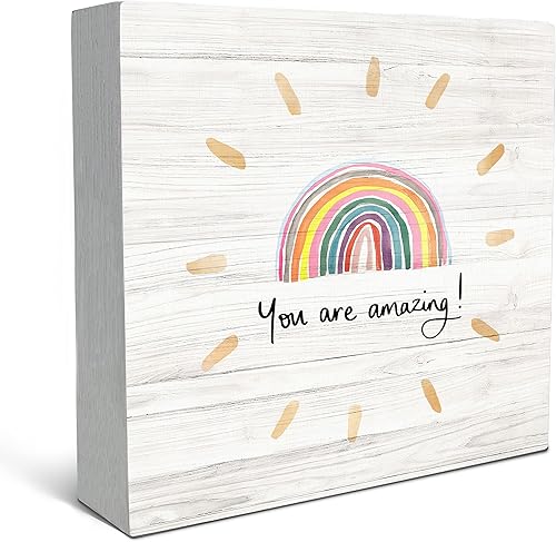 SRADMO Letrero de madera con texto en inglés You are Amazing Wood, decoración inspiradora de madera positiva para el hogar, habitación de mujeres y