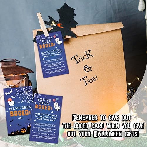 Miniatura 5 de WUINCK Tarjeta de juego para fiesta de Halloween, con texto en inglés We Been BOOED, You've Been BOOED, suministros para juegos de fiesta de