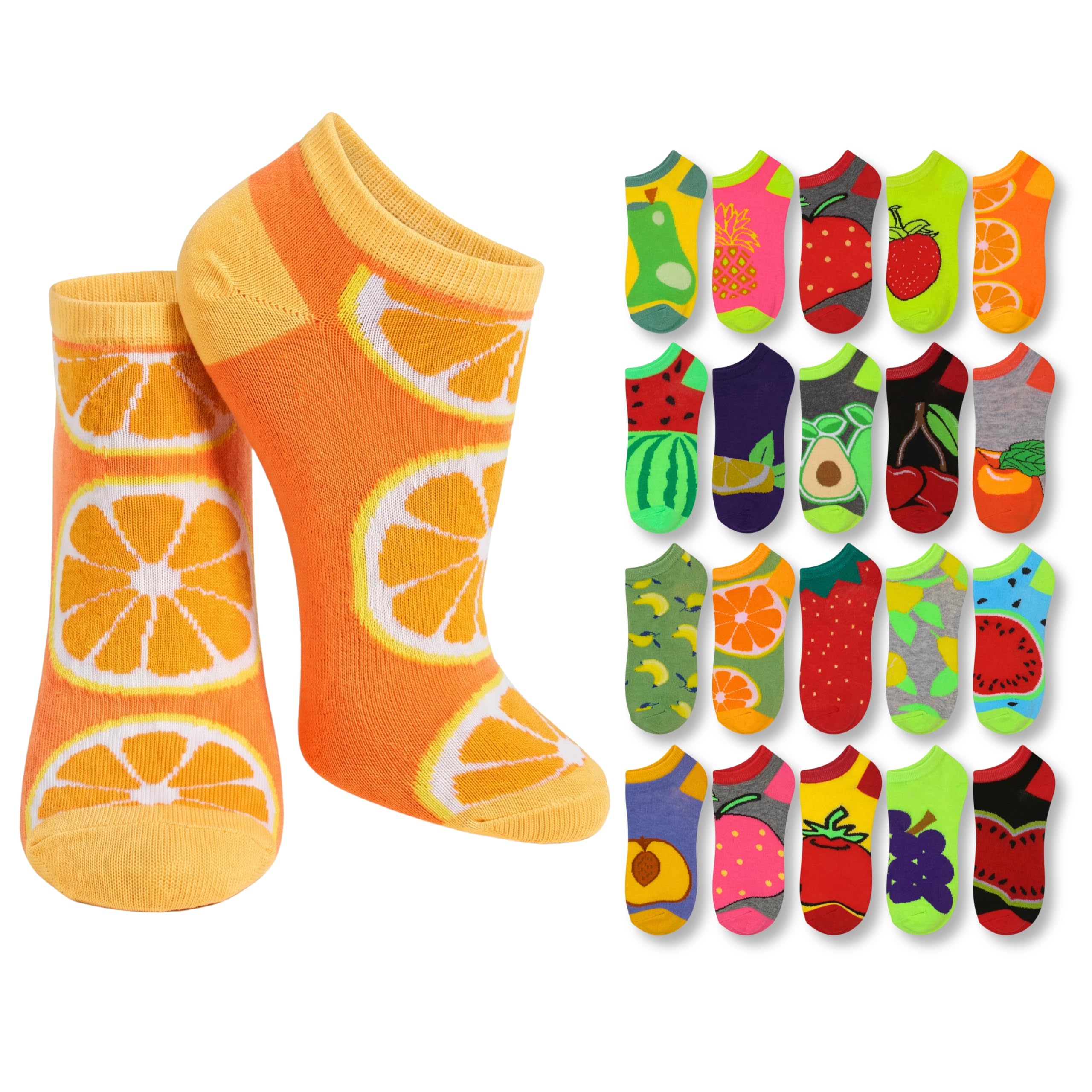 Tipi Toe Women’s 20 Pack Colorful Low Cut Socks – Lightweight, Breathable Design for All-Day Comfort Sizes 9-11/10-13