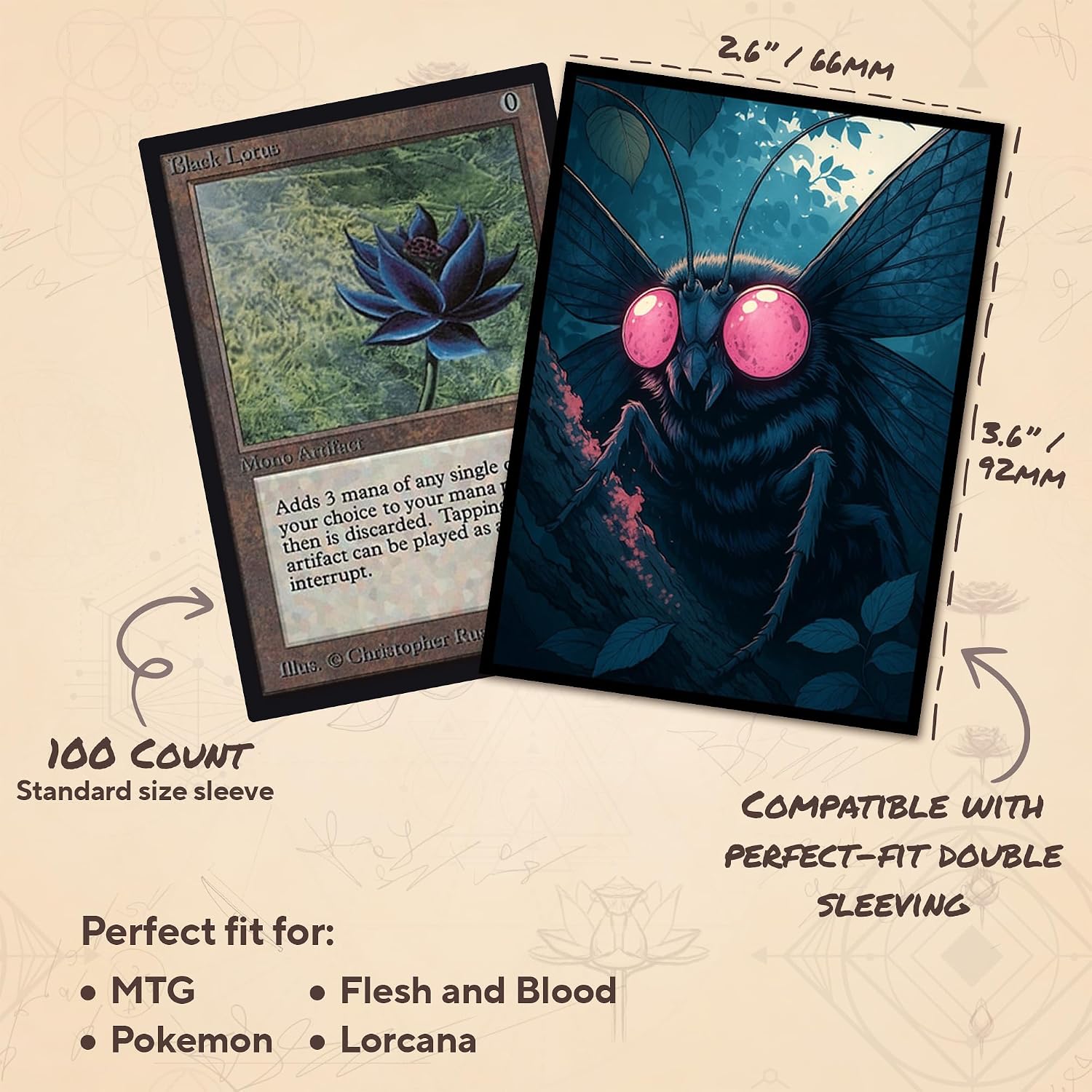 The Wastes Remember MTG Card Sleeves (Smooth) - 104 Count Standard Size TCG Sleeves - Compatible with Magic The Gathering - Double Sleeving - Original Art Design, Premium Protection