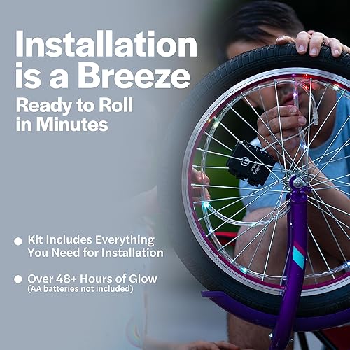 Vista 58 de Wheelbrightz - Luces LED para rueda de bicicleta, brillantes y coloridas - Se adaptan a neumáticos delanteros o traseros - Tubo resistente a la Verde