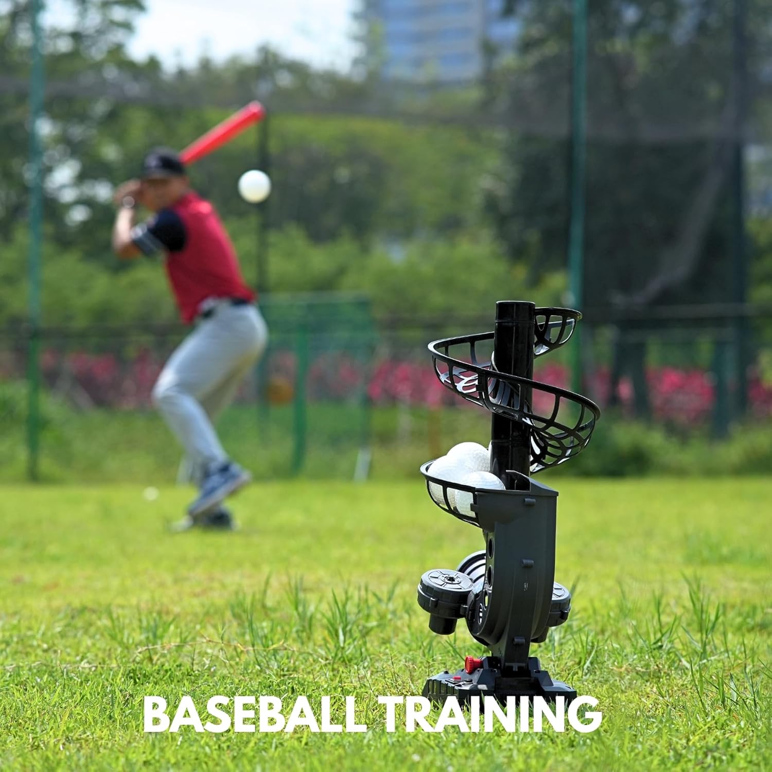 Furlihong Baseball Pitching Machine, 4 Adjustable Angles, 3 Pitch Angles, Power Bank/Battery Powered,for Beginners
