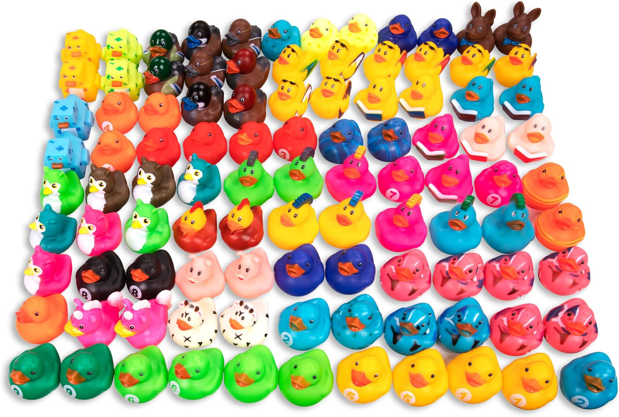 Kangaroo Bulk Assorted Rubber Ducks for Jeep Owners and Toddler Party Favors - Mini Ducks in Bulk Ideal for Rubber Ducking