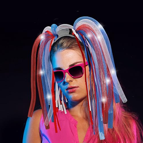 Miniatura 3 de Jerify 6 piezas de accesorios para el cabello con luces LED, diadema para fiesta intermitente, accesorios multicolor, diadema que brilla en la