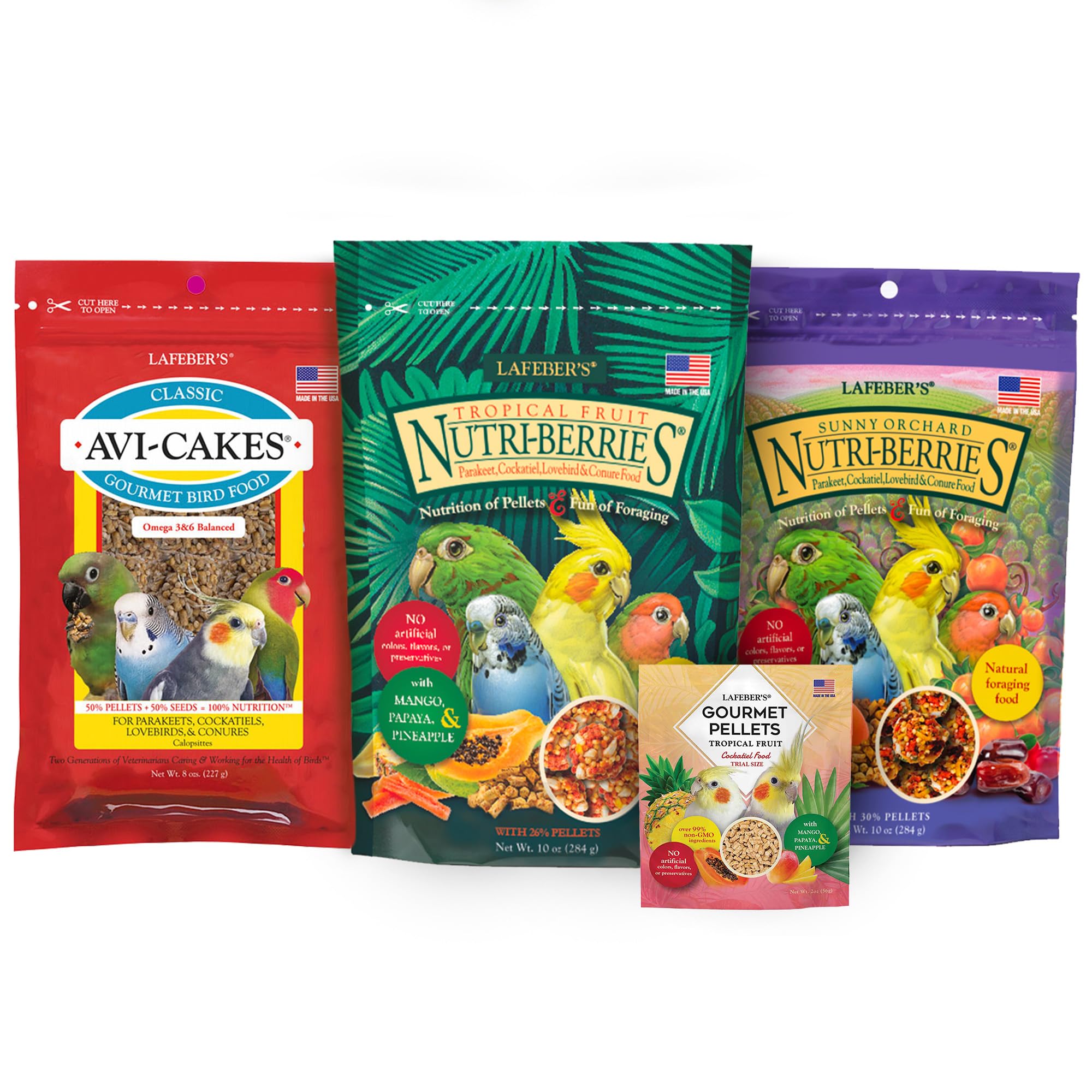 Conure Food Lafebers Sampler Bundle Non Gmo Pellet Diet For 