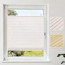 Grandekor Klemmfix Pleated Blind, No Drilling Required, Made of Bamboo, 50 x 130 cm (W x H), Milk White, Opaque Folding Pleated Blind for Windows and Doors, Privacy Screen and Sun Protection