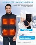 7.4V 5V 16000mAh Heated Vest Battery Pack for ORORO, for 7.4V Venustas, Rechargeable Battery Pack for Heated Vests, LED Display Portable Power Bank for Heating Vest, Jacket, Pants for Hecusma