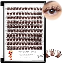 VAYATOR Color Lash Cluster Light/Dark Brown/Black Brown Various Colored False Eyelashes Clusters Professional Makeup Lash Cluster Grafted Eyelash Extension Dark Brown-10-12-14-16mm mixed