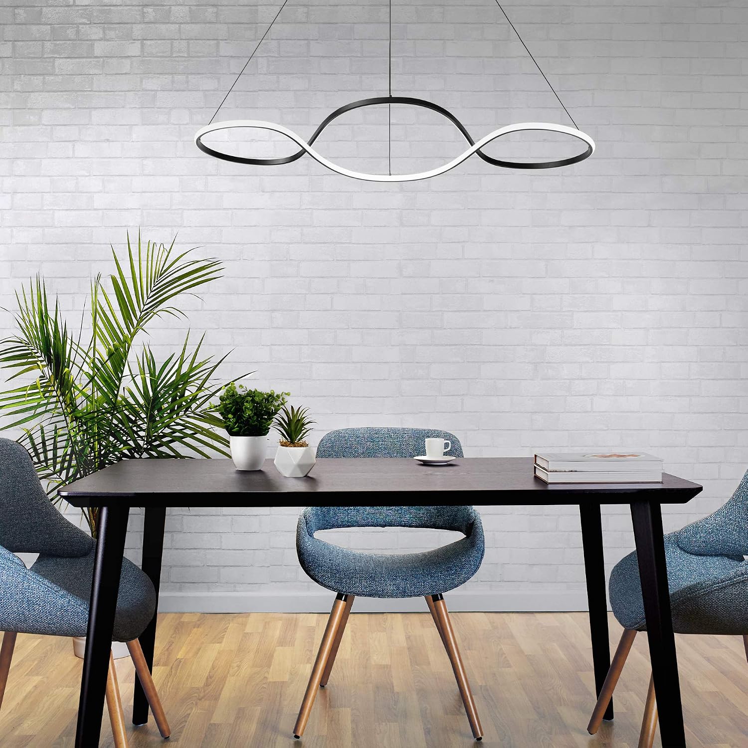 WAC Lighting dweLED, Marques 48in LED Pendant 3000K in Black