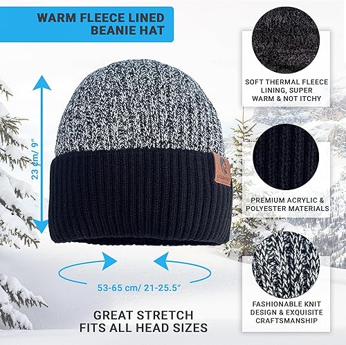 Miniatura 2 de Gorro de punto para invierno, bufanda larga y cálida, guantes para pantalla táctil, para hombres y mujeres, con forro polar