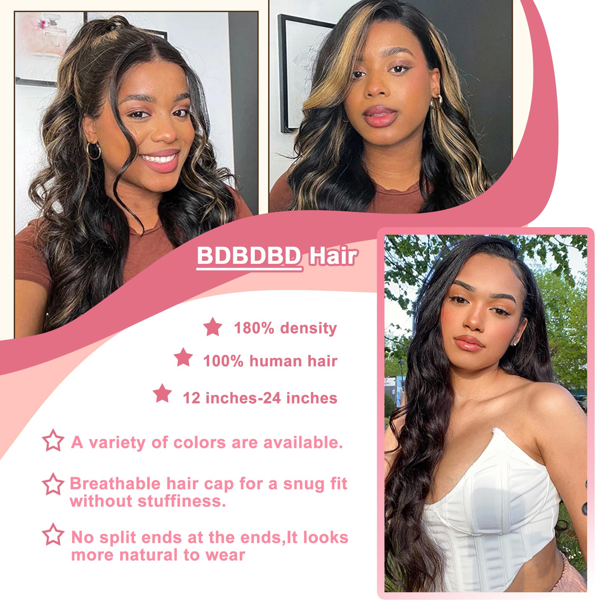 Amazon.com : BDBDBD V Part Wig Human Hair Body Wave 100 