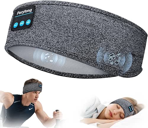 Perytong Sleep Headphones Wireless, Bluetooth Sports Headband Headphones with Ultra-Thin