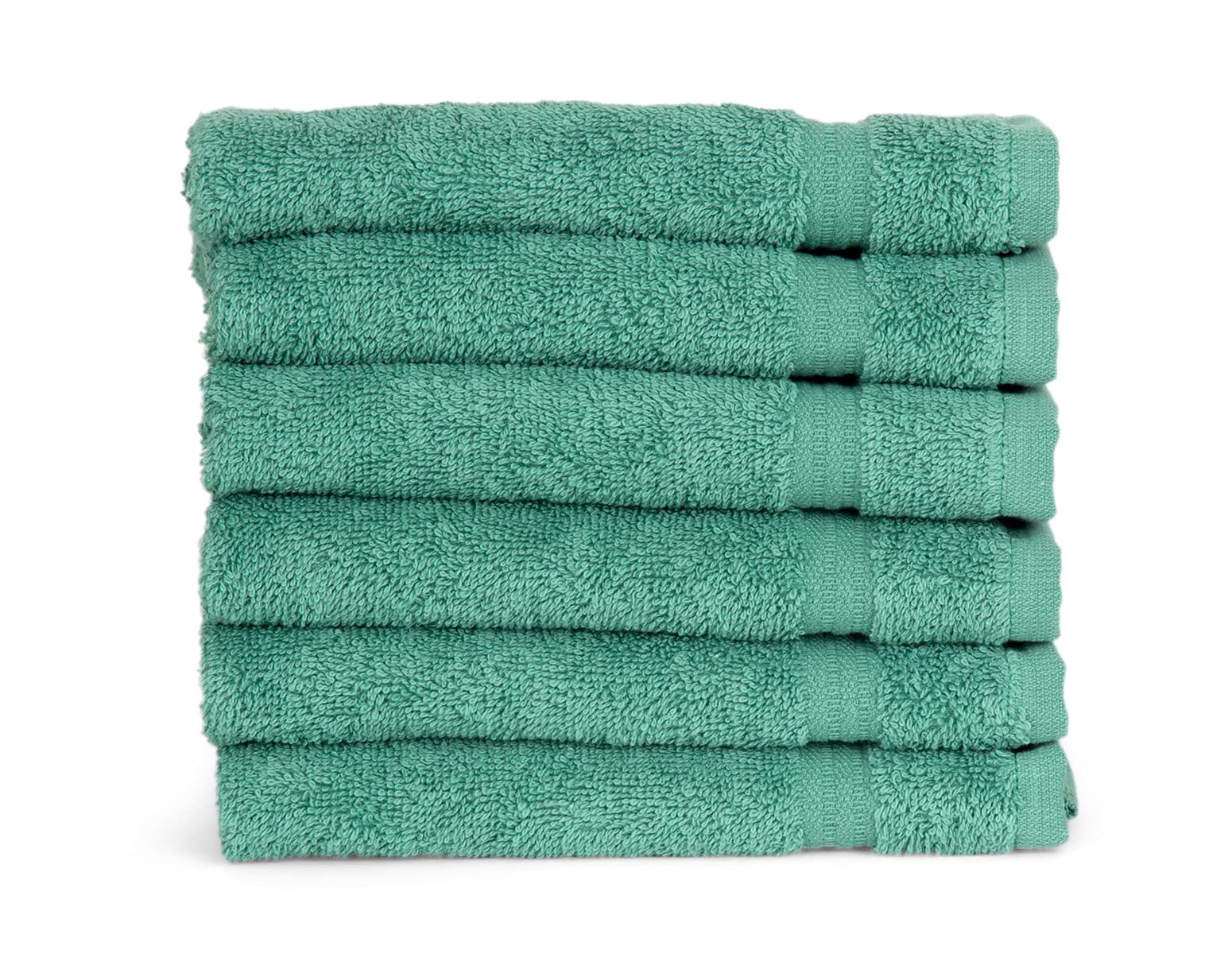 TowelSelections Soft and Absorbent Towels Cotton for Bathroom Hotel Shower Spa Gym, 4 Washcloths Green Spruce