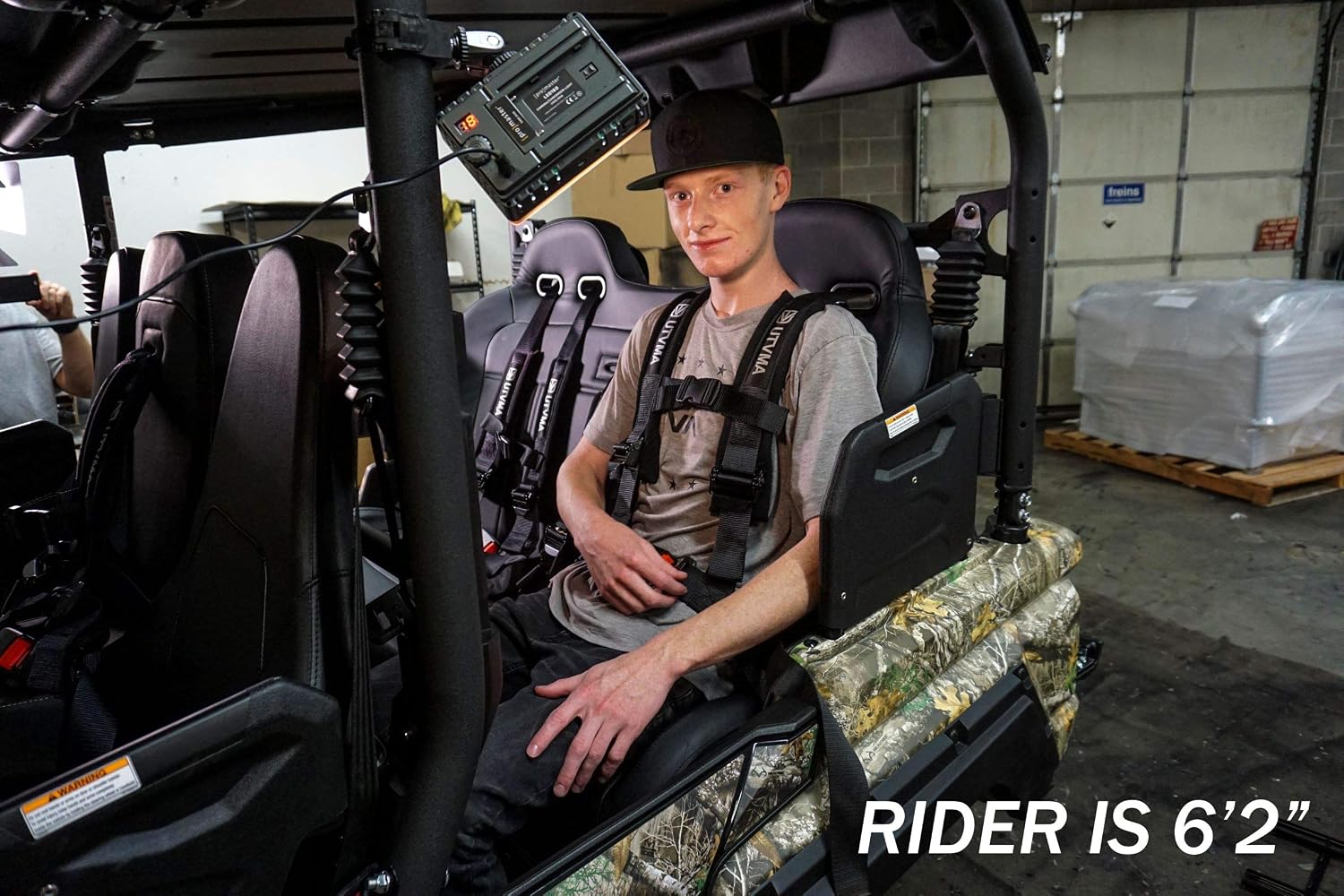 UTVMA Rear Bench Seat compatible with the Yamaha Wolverine RMAX/X4 Compact (2018-2025) | (3) 4-Point Harness