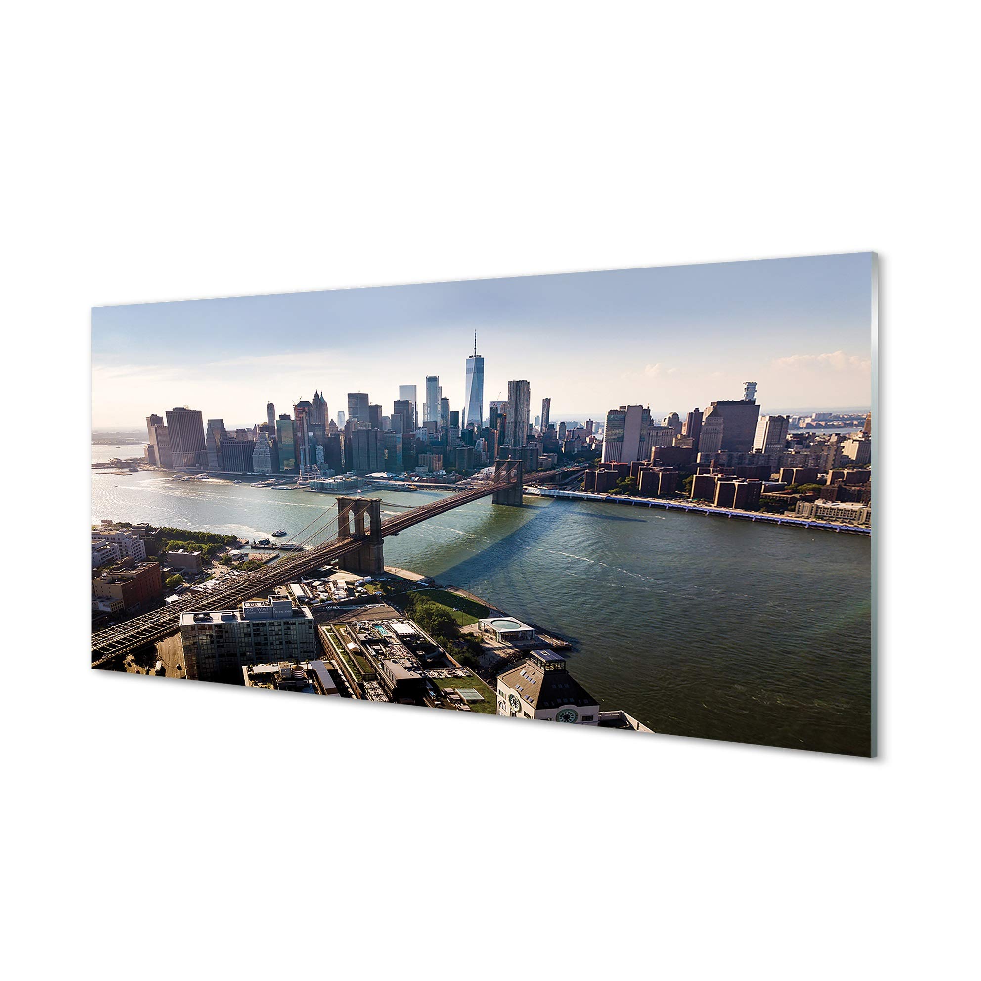 Impression sur verre Tulup 100x50cm de pont et gratte-ciel pour une decoration murale panoramique