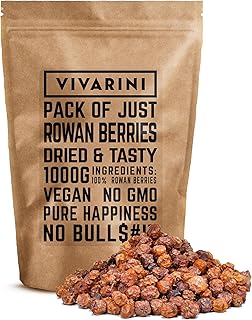 Vivarini Sorbier des oiseaux fruits 1kg | Goût délicat | En-cas sain | Complément au thé, au yerba mate, aux plats et aux desserts | Source précieuse de nutriments | Fruits de sorbier séchés | 1000g