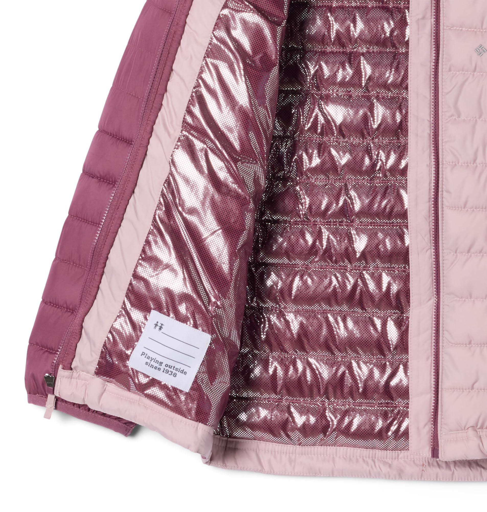 Columbia Powder Lite 2 - Piumino con cappuccio, rosa minerale/malva antico, L