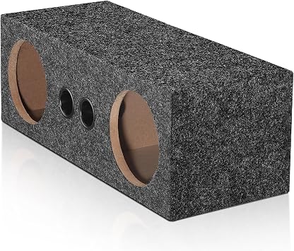 Dual 6.5 Inch Car Audio Subwoofer Enclosure Box, Dual Sealed Carpet Covered Car Audio Vehicle Subwoofer Enclosure with 2 Slot Port Vent, Woofer Box for Improves Audio Quality
