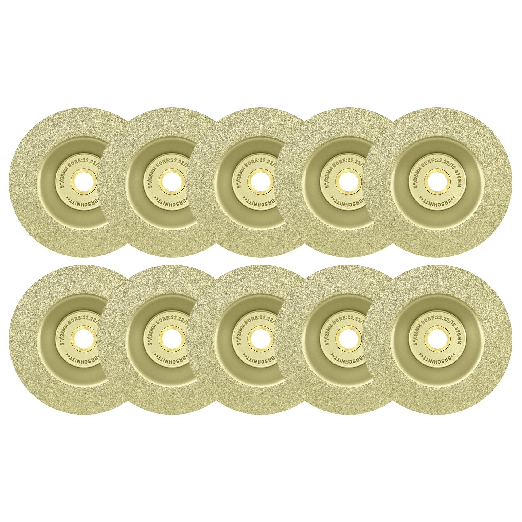 Rueda de molienda de diamante, 10 unidades de 5 pulgadas para azulejos de porcelana Dekton, cerámica, vidrio, granito, mármol, disco de molienda para eje de 7/8-5/8 pulgadas, 125 mm