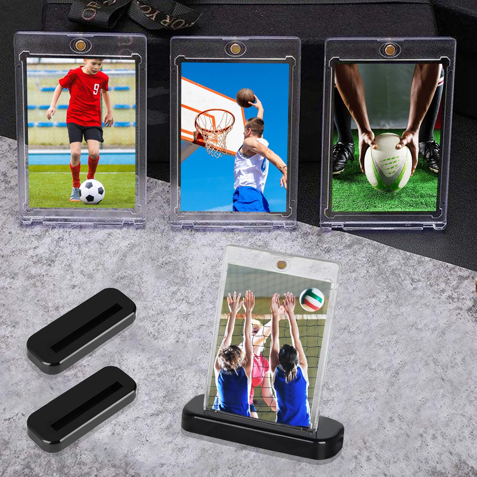 WEDAMOO 6 Pcs Magnetic Card Holder with Card Display Stand, 35PT Magnetic Trading Card Holders - Image 4