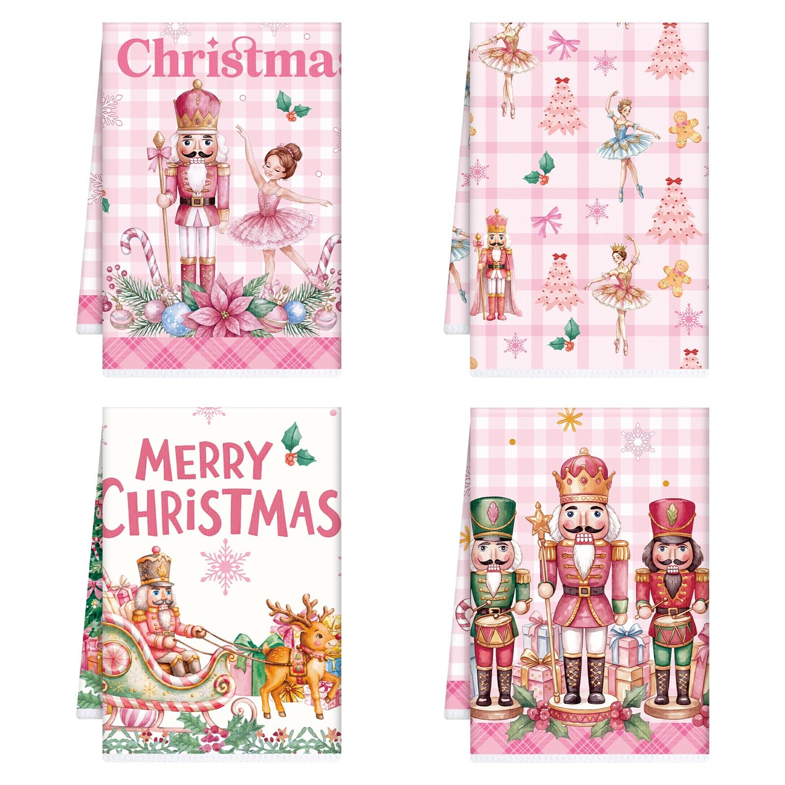 InIsaJace Christmas/Thanksgiving/Halloween Kitchen Towels--4 Pcs