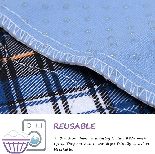 Miniatura 6 de Almohadillas de cama antideslizantes para incontinencia lavables (36 x 34 pulgadas, paquete de 2), almohadillas de cama impermeables, almohadillas