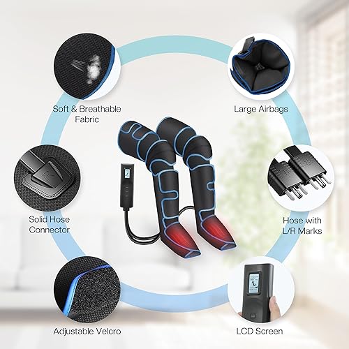 Miniatura 6 de Masajeador de piernas de compresión de aire para circulación de flujo sanguíneo, FSA Máquina eléctrica Shiatsu masajeador de pies con 3 modos, 3