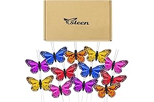 Ysleen 12 Set Vibrant-Colored Clip-On Monarch Butterfly Decorations