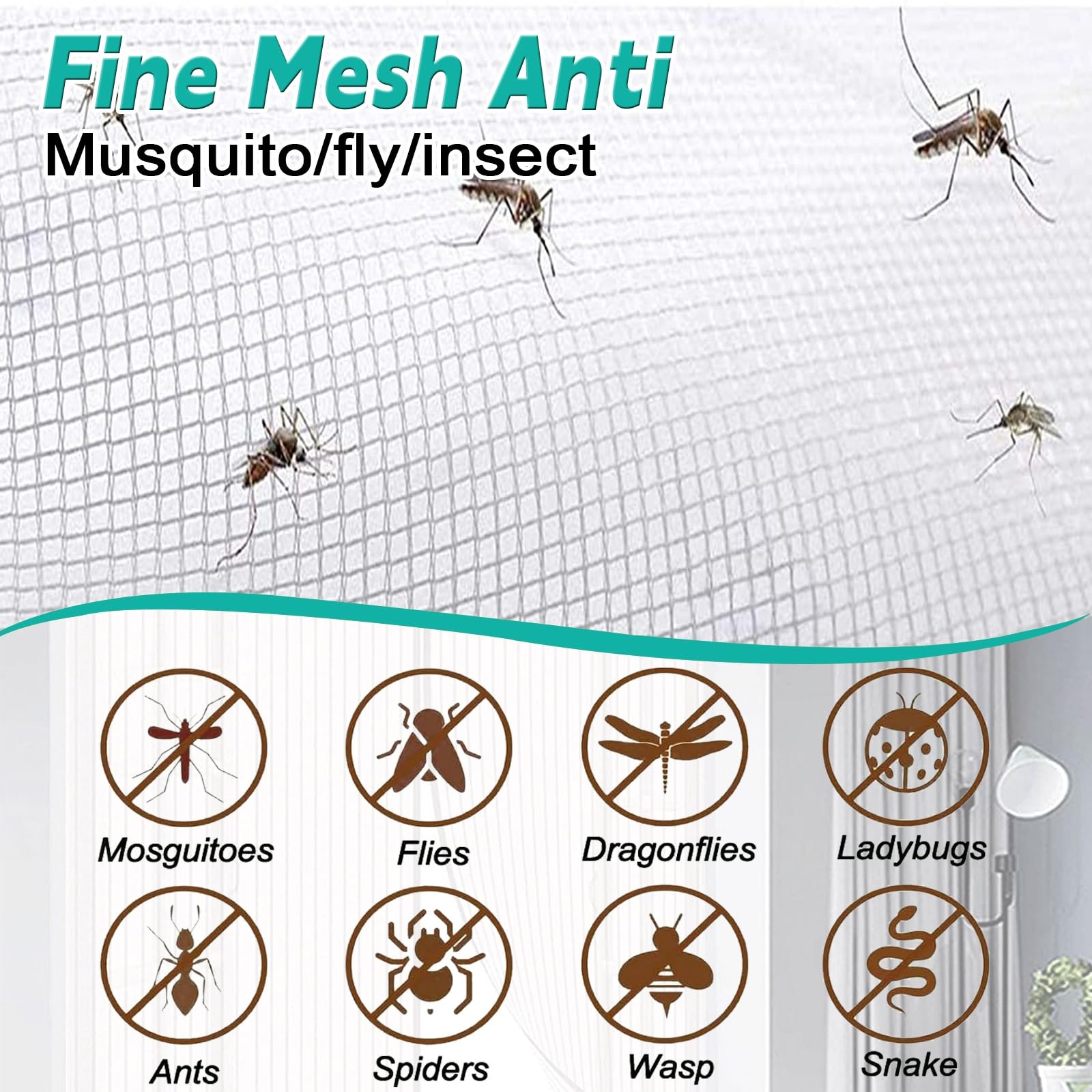 Mosquitera Puerta Magnética 215 x 158 cm Mantiene El Aire Fresco Dentro y Los Bichos Fuera Cortina Protección Contra Insectos para Puertas Puerta Del Balcón, Patio, Blanco