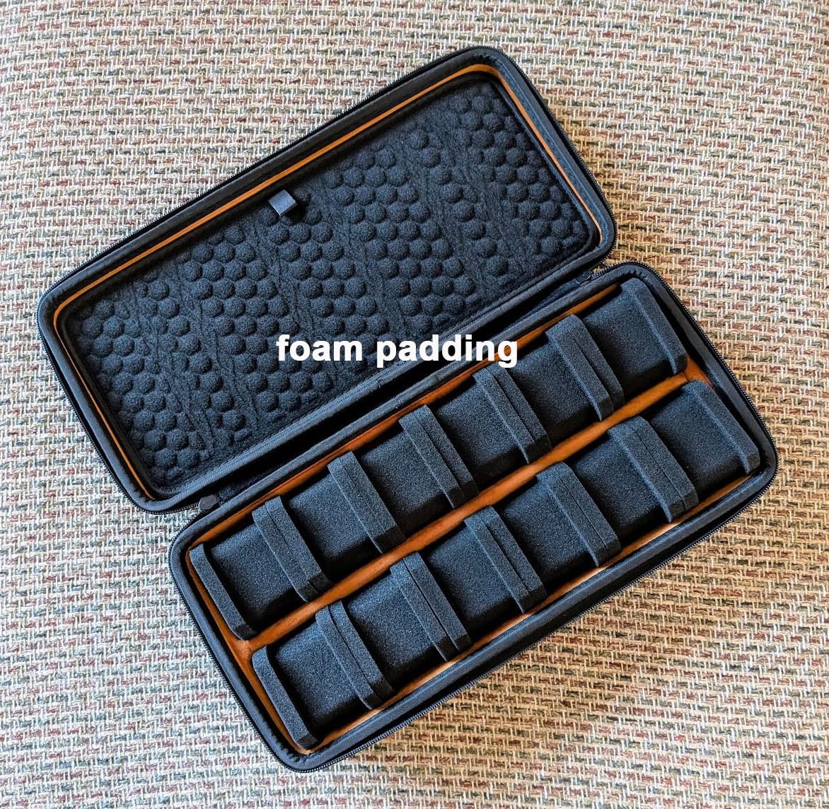 Estuche para Reloj de 12 Ranuras, Caja organizadora de Viaje Hardshell