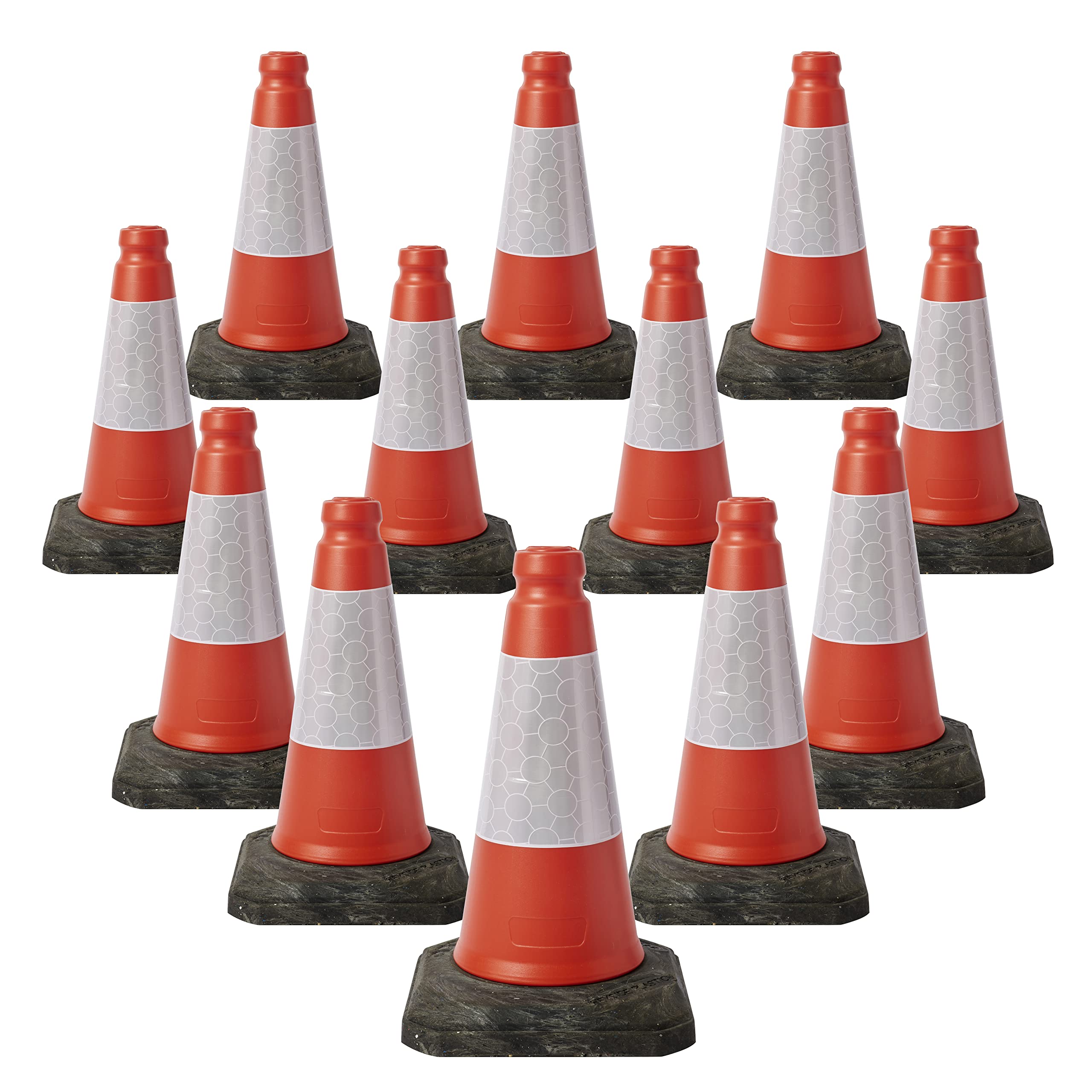 Pack of 12 red Traffic Safety Cones 450mm by innovatus