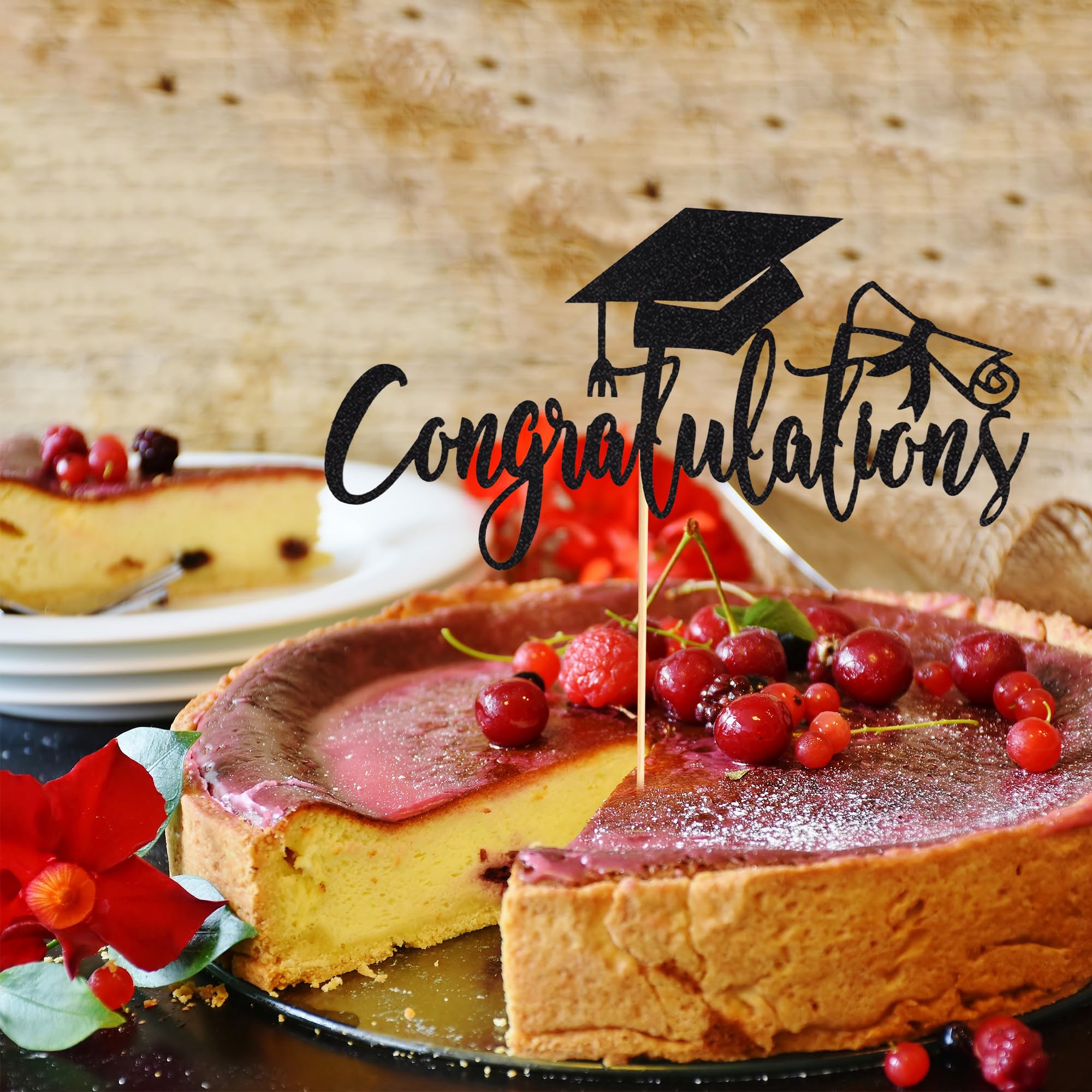 Arthsdite Cake Topper with Inscription "Congratulations 5,135.3 cm on Graduation, 2025, Graduation Party, Party Decoration - Image 4