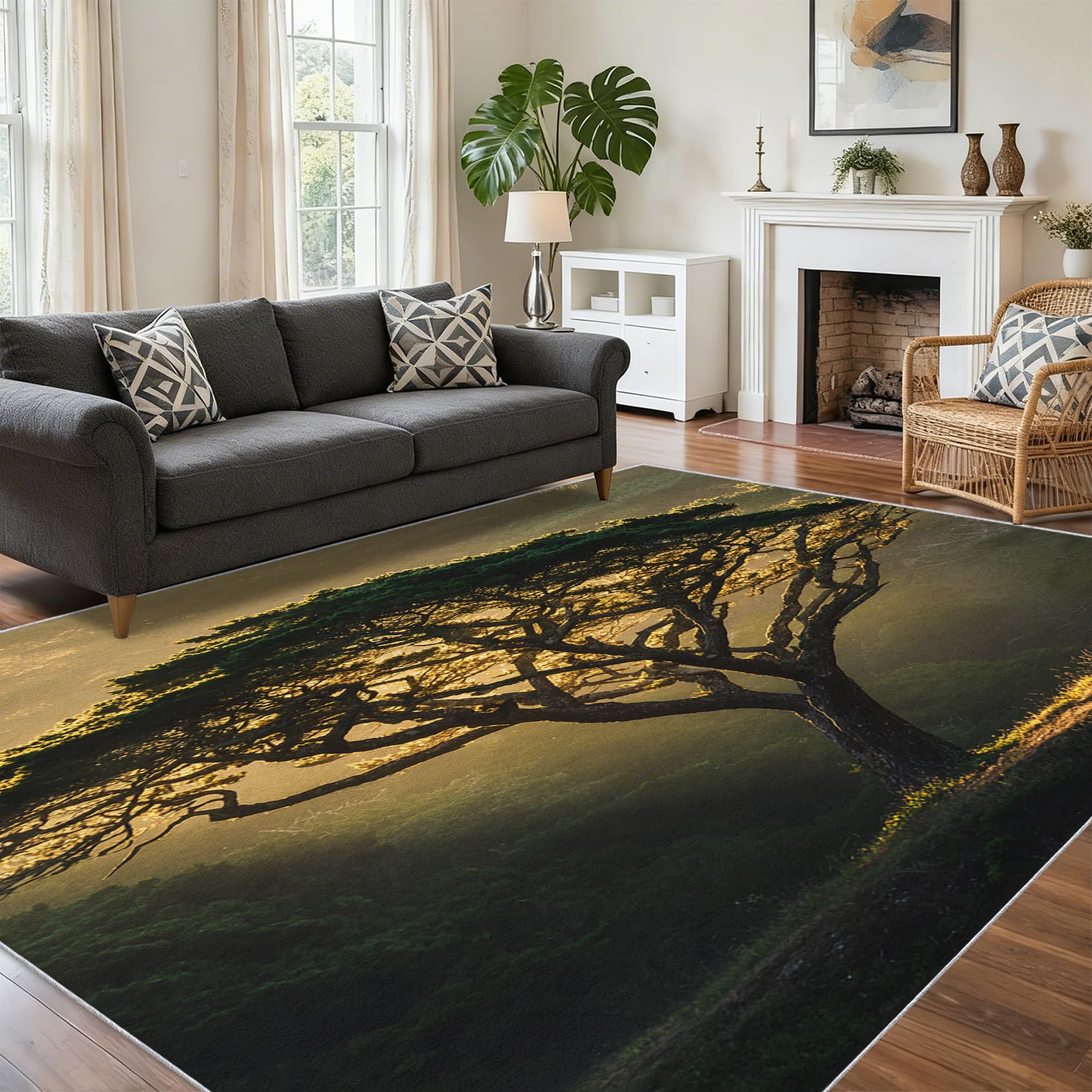 Tapis de salon antidérapant et lavable pour éviter les glissades