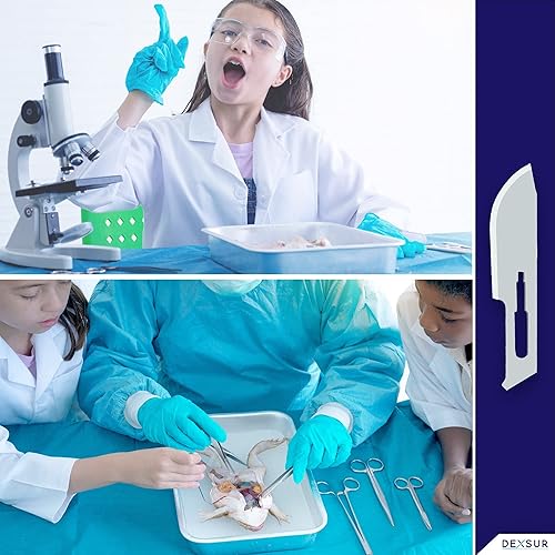 Miniatura 33 de Cuchillas de bisturí estéril de acero de alto carbono, cuchillas quirúrgicas # 24 para dermaplaning, caja envuelta individualmente de 100 piezas +