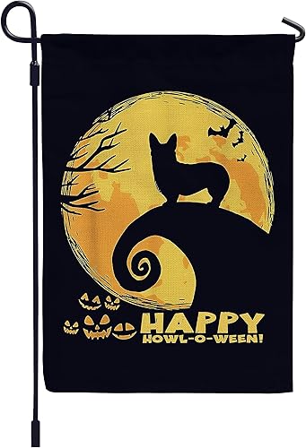 GIOSVE Banderas de jardín de Halloween, decoraciones de Halloween, regalos de Halloween, banderas de jardín de 12 x 18 pulgadas de doble cara,