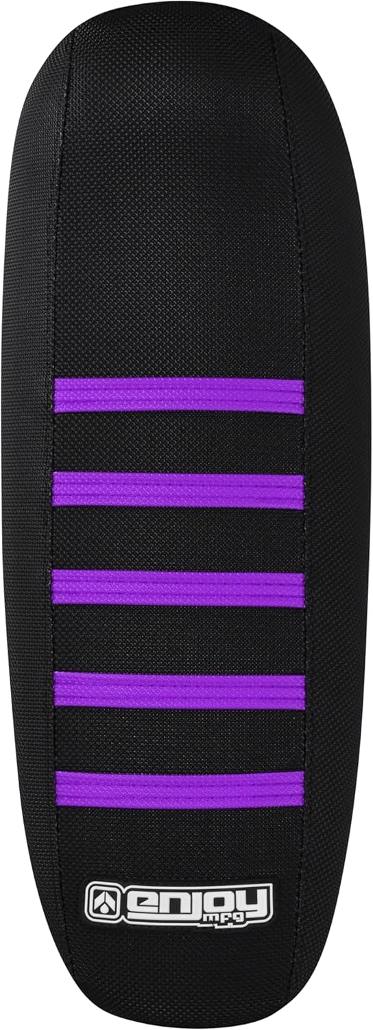 Enjoy Mfg Seat Cover - Compatible with Sur Ron SurRonshop Extended SEAT Sur-Ron Light Bee MX & X E-Bike #396 (Black/Color Rib) (All Black/Purple Ribs)
