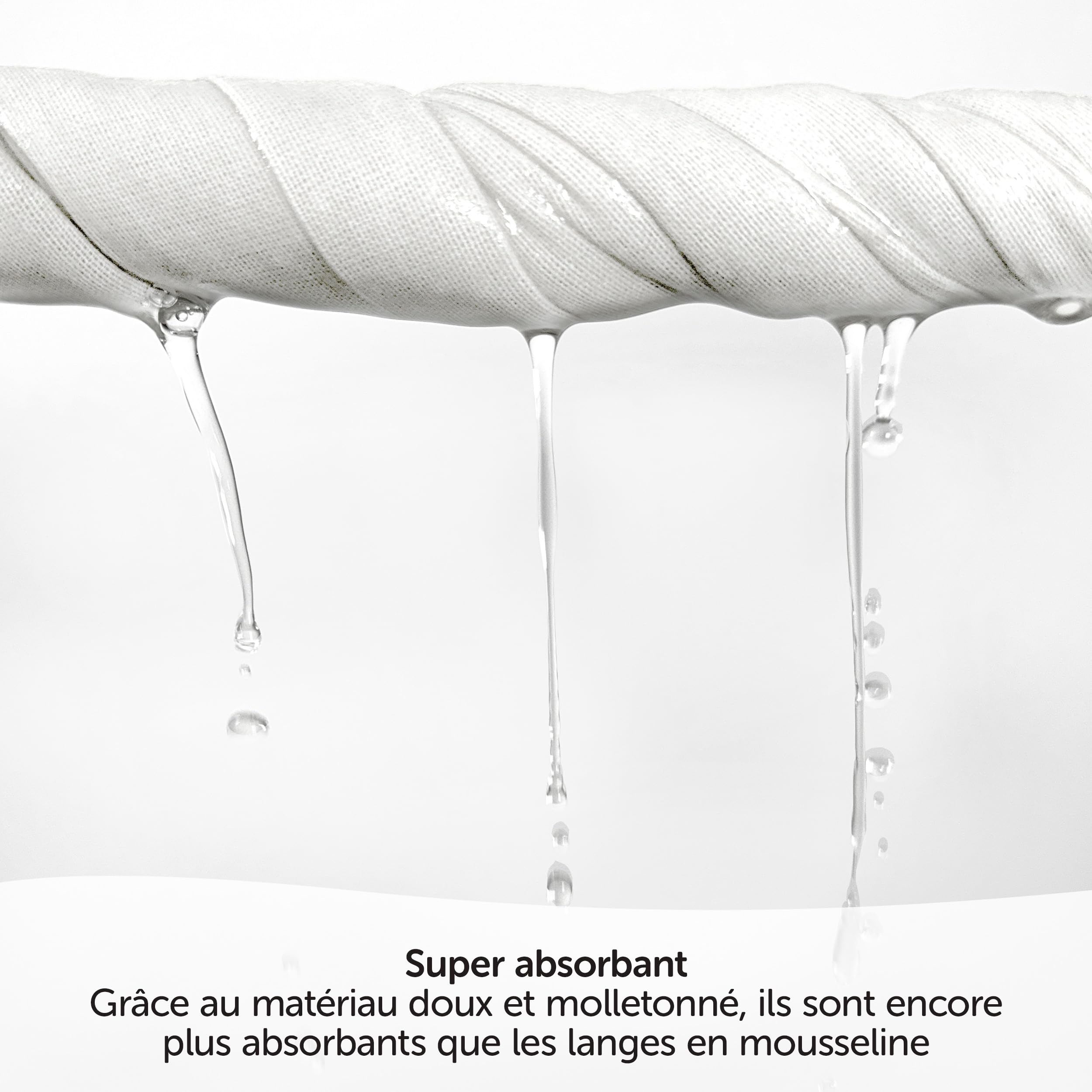 Langes en molleton bébé Lot de 5, 80 x 80 cm - Qualité supérieure - Couleur blanc, double tissage, bordure renforcée, certifié Öko-Tex Standard 100, lavable à 95° C