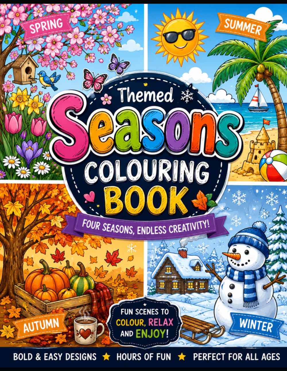 Seasons colouring book