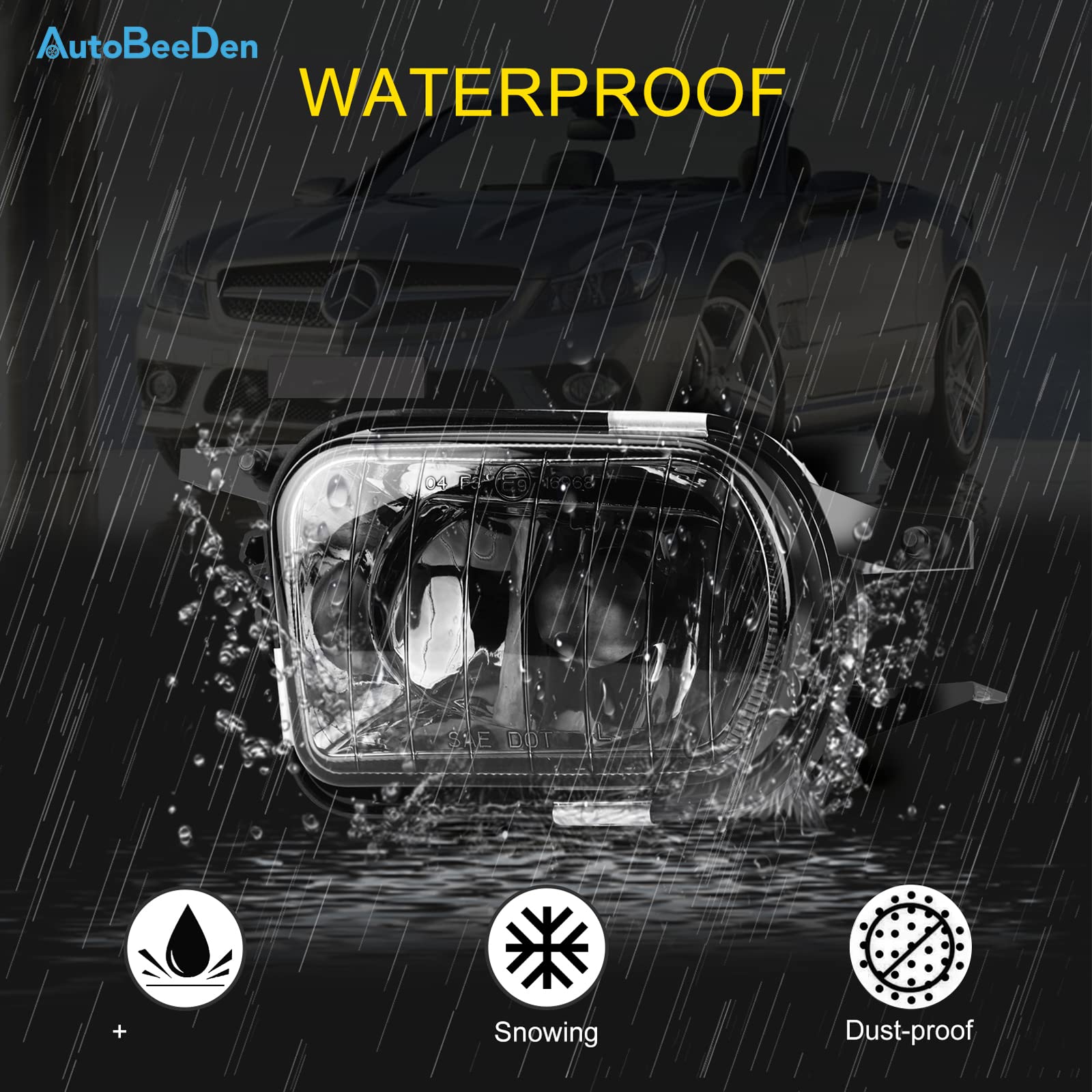 Luces antiniebla compatible con Mercedes Benz W203 S203 CL203 C209 A209 C215 R171, Clase C Sportcoupe CLC CLK S Coupe CL SLK, 05/2000-12/2011, 1 Par (Negro)