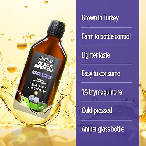 Miniatura 3 de ORZAX Aceite de semilla negra líquida (8 onzas líquidas), prensado en frío, 100% puro, vegano, sin gluten, sin OMG, 5000 mg de aceite de comino