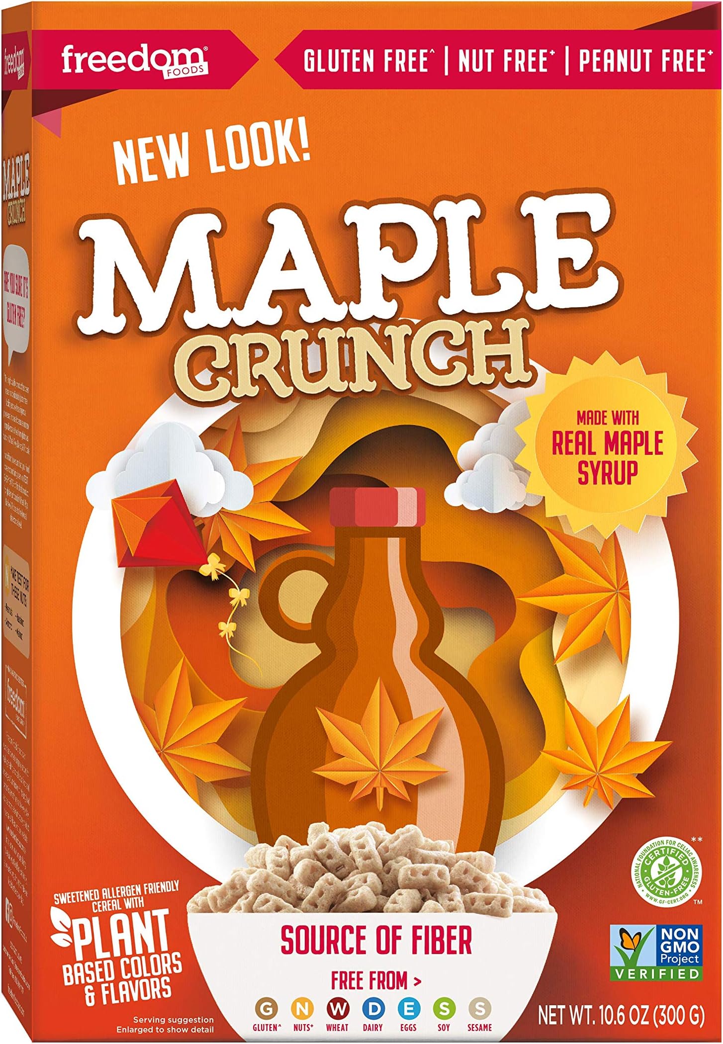 Freedom Foods Maple Crunch Breakfast – Allergen Friendly - BULK CASE: 5 X 10.6 oz Boxes