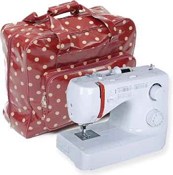 Hobby Gift MRB.003 PVC Sewing Machine Bag Polka, Cotton, Burgandy, 44x19x37 cm, Burgundy [Energy Class A]
