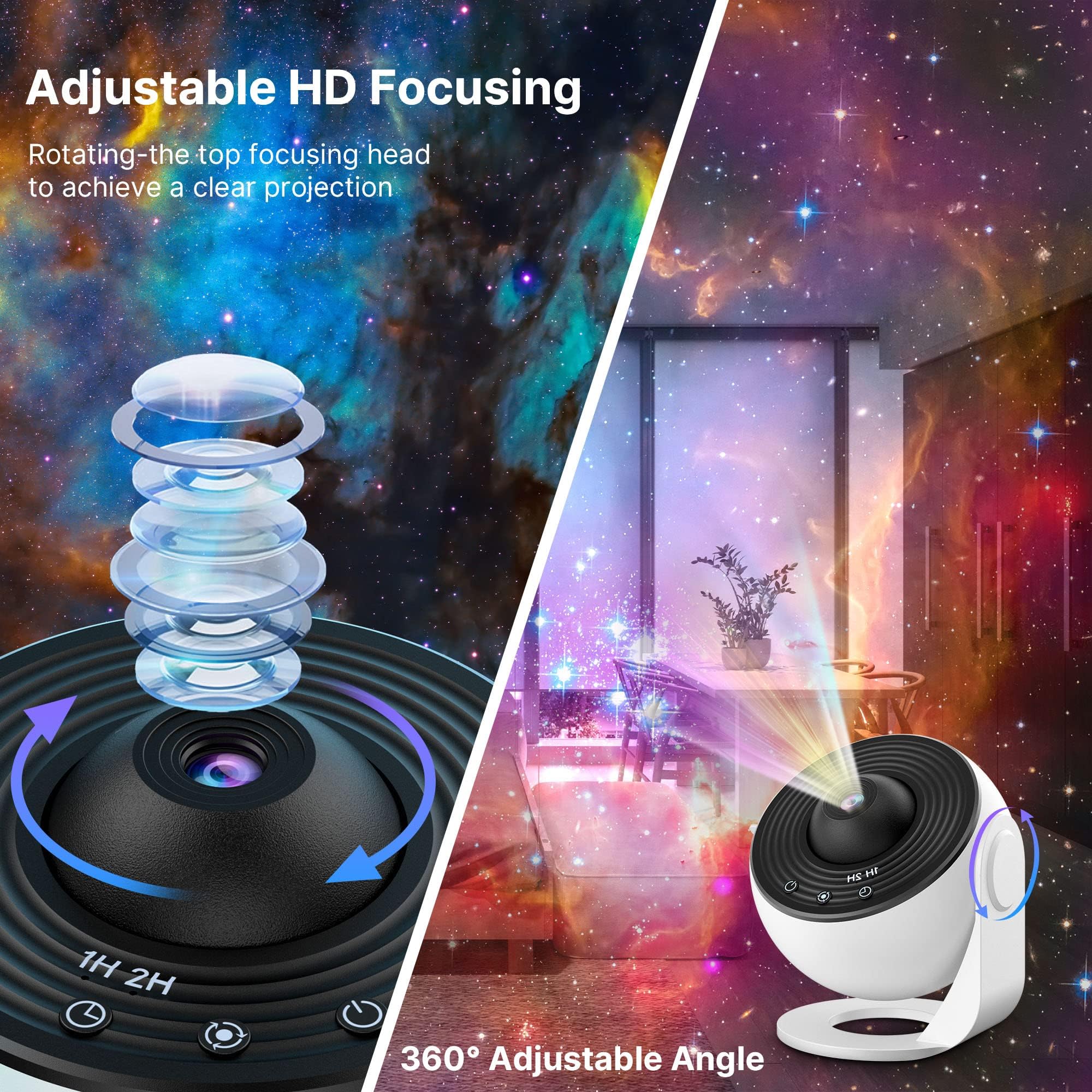 Mexllex Sternenhimmel Projektor für Schlafzimmer - 12 Planeten Discs, LED Lampe für Kinder, Erwachsene, Party, Decke