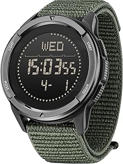 findtime Men's Digital Watch Pedometer Step Counter Watches Military Compass Waterproof Wrist Watch Tactical Sport Watch Calories Counter Pacer Running Wristwatch Black Green