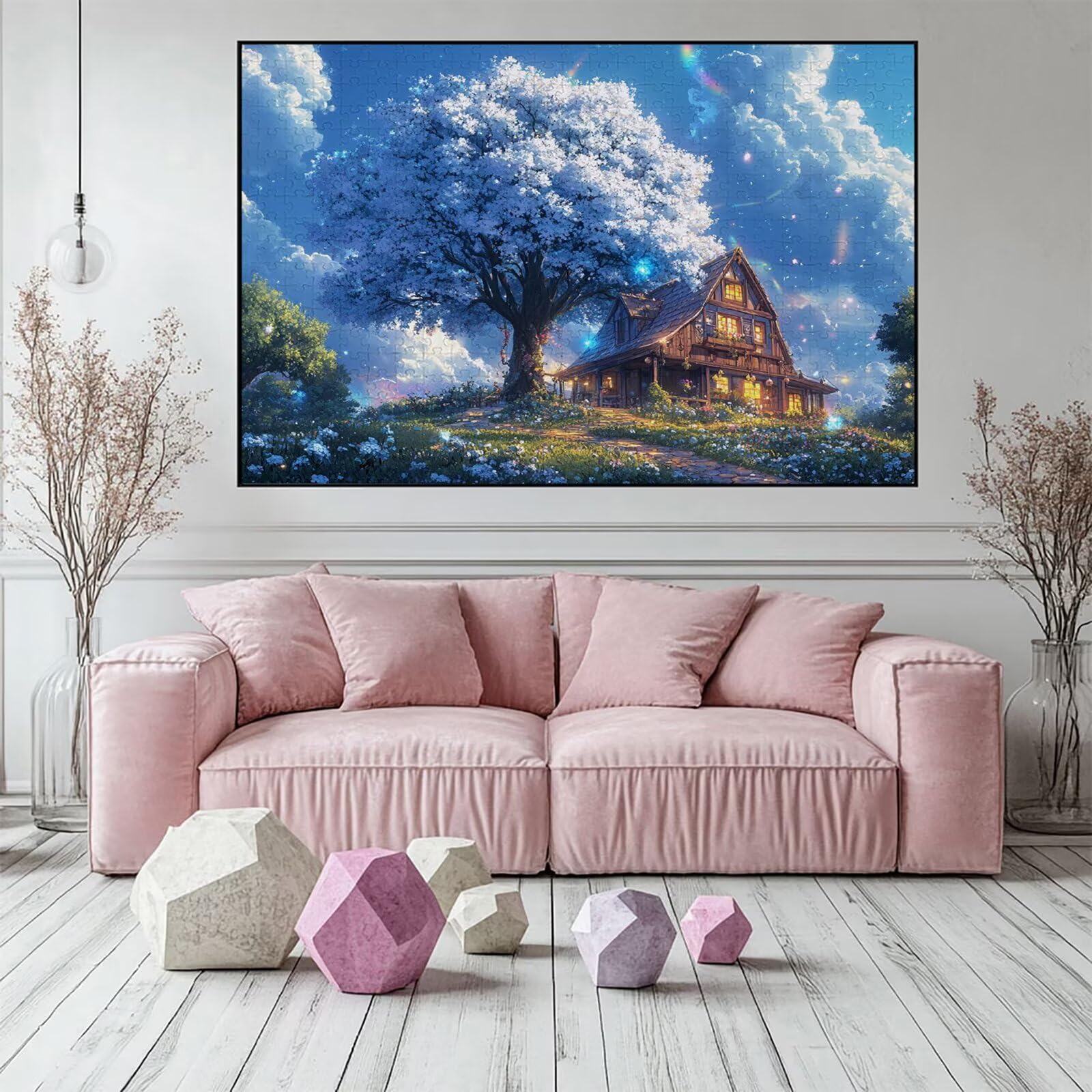 Puzzle 3000 elementów budki dla dorosłych drzewo 122 x 81 cm Unikalne rzemiosło klasyczne 3D drewniane układanka do rodzinnych gier biznesowych, układanka do samodzielnego wykonania nawet do dekoracji
